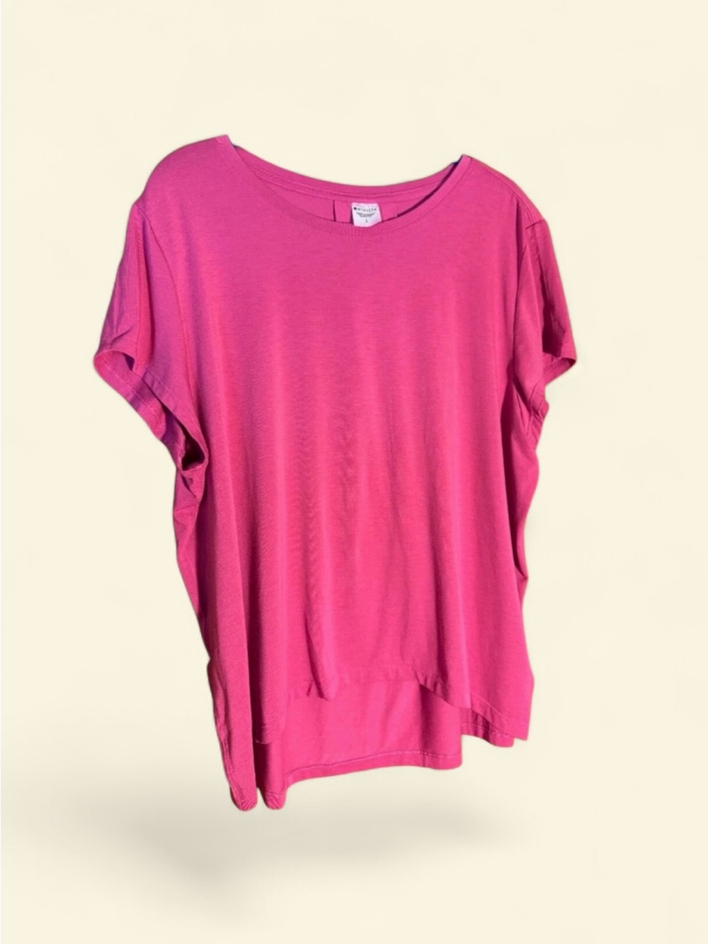 Athleta with Ease Tee Fuchsia Rose Pink Short Sleeve Sz L